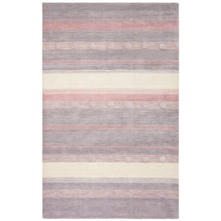 Safavieh 5 x 8 ft.  Kids Collection Contemporary Rectangle Hand Loomed Rug Light Purple & Ivory SFK801V-5